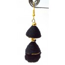 Pompom Pompon Black Earring Jewelry Drop Long Dangle Hook Boho Chic Pom pom AE58